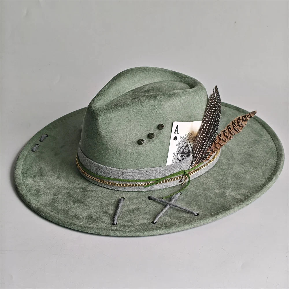 Chapeau Fedora Effet Suédine – Carte As & Plume