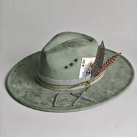 Chapeau Fedora Effet Suédine – Carte As & Plume
