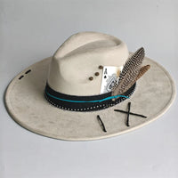 Chapeau Fedora Effet Suédine – Carte As & Plume