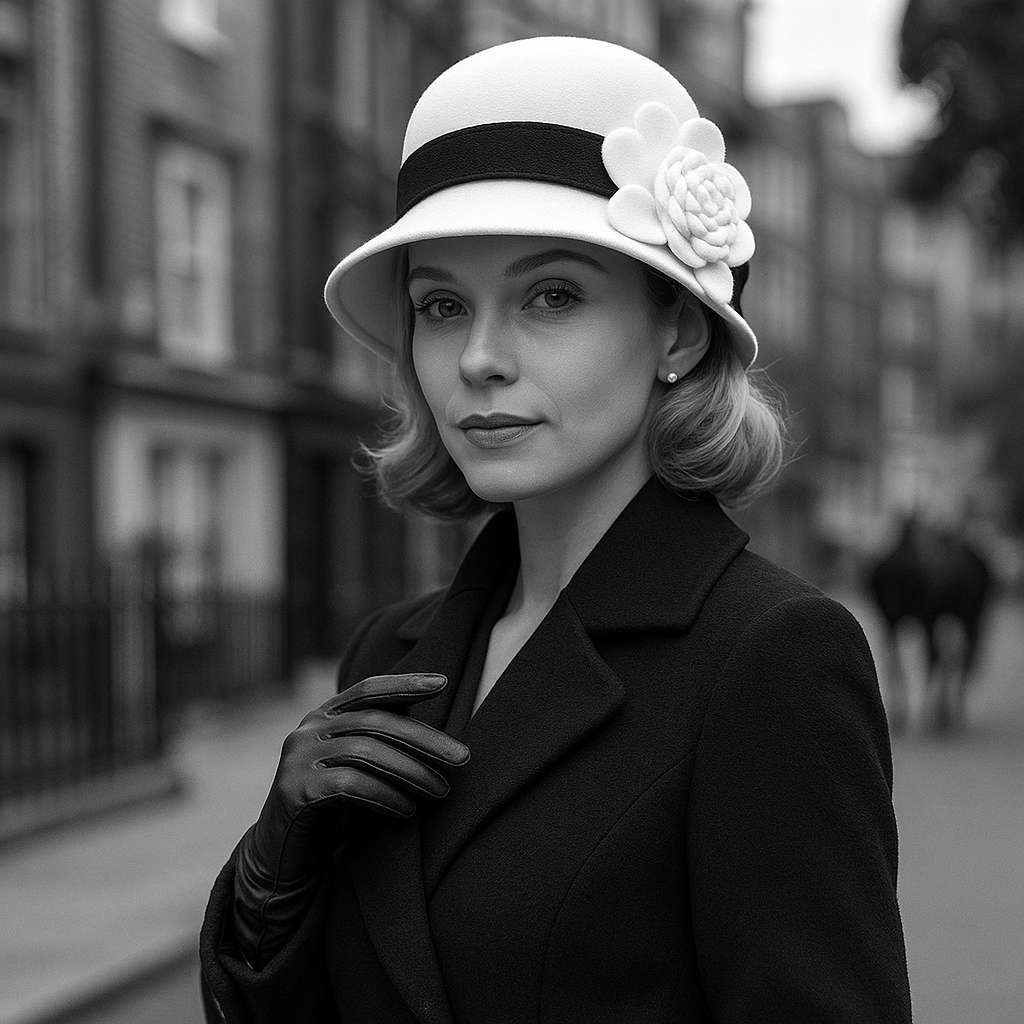 Chapeau Cloche Melon Femme Black&White