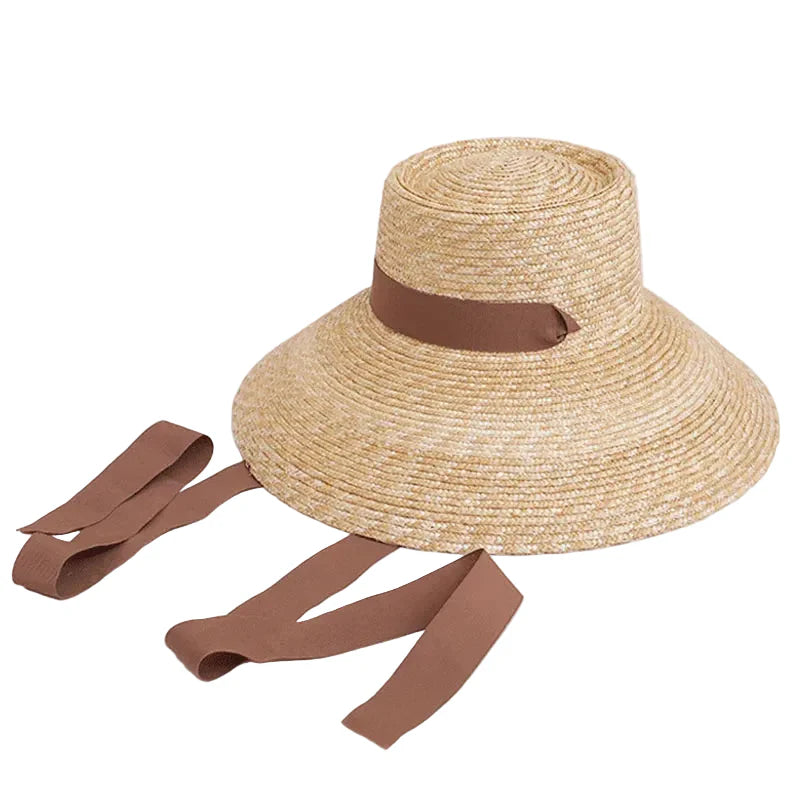 Chapeau de Paille Large Bord – Ruban Noué