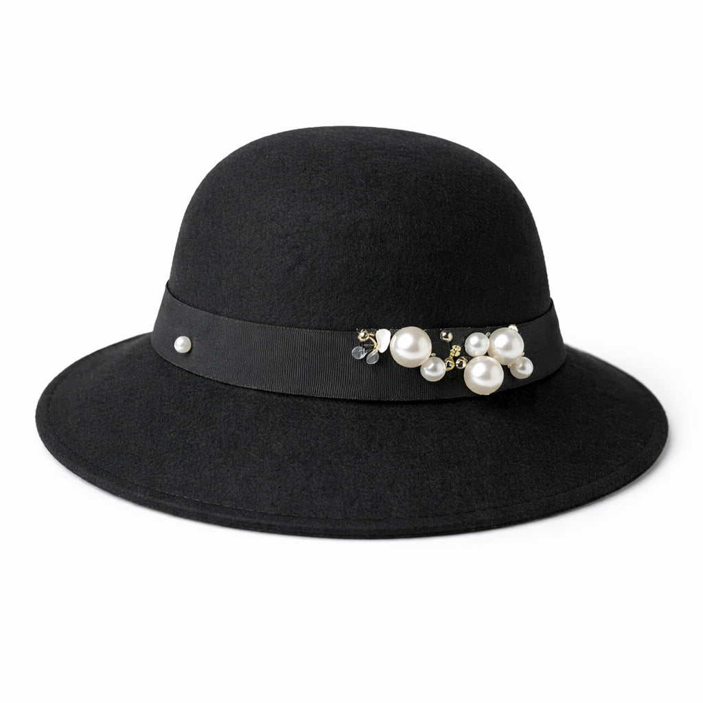 Chapeau Melon Cloche Femme - Perle