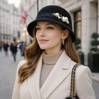 Chapeau Melon Cloche Femme - Perle