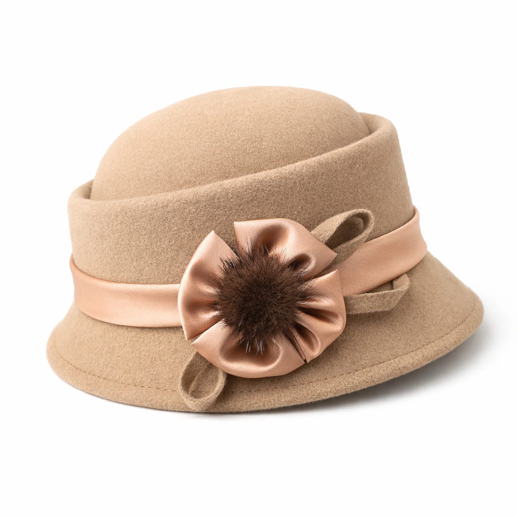 Chapeau Melon Cloche Femme Épais Noeud