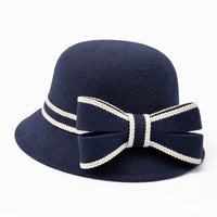 Chapeau Melon Cloche Femme Noeud Hiver