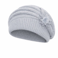 Bonnet Femme Tricoté Fleur Élégante - Nordika