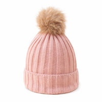 Bonnet Femme en Maille Classique avec Pompon - Glacie