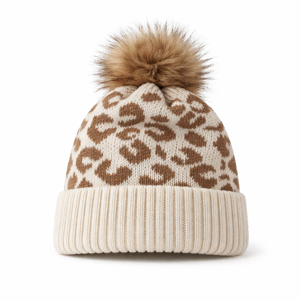 Bonnet Femme Léopard avec Pompon Douillet – Cheelyah