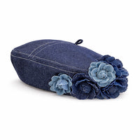 Béret Femme en Jean Fleur
