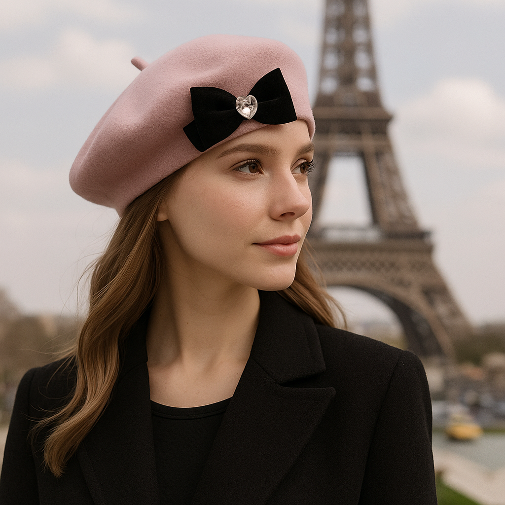 Béret Rose Femme en Coton