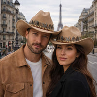 Chapeau Cowboy Feutré – Bande Plumes Décoratives