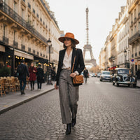 Chapeau Fedora – Texture Suédée avec Cordon Perlé