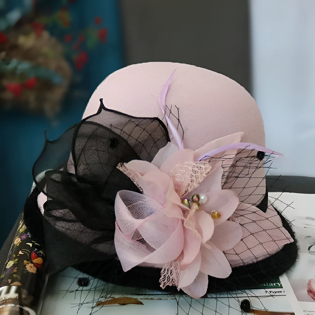 Chapeau Melon Cloche Femme à Fleur