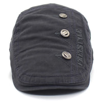 Béret Homme Réglable en Coton avec Broderie et Boutons - Bold