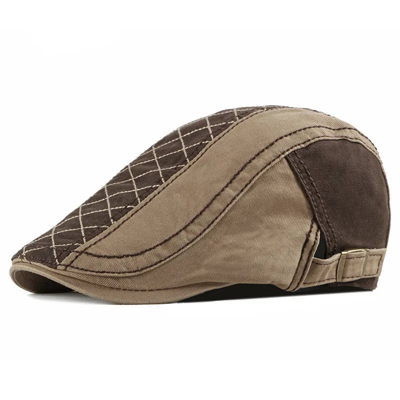 Béret Homme Bicolore en Coton avec Surpiqûres - Duality