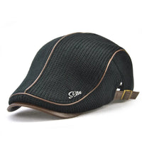 Béret Homme Coton Maille avec Bordure en Cuir Réglable - Metro