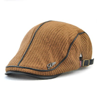 Béret Homme Coton Maille avec Bordure en Cuir Réglable - Metro