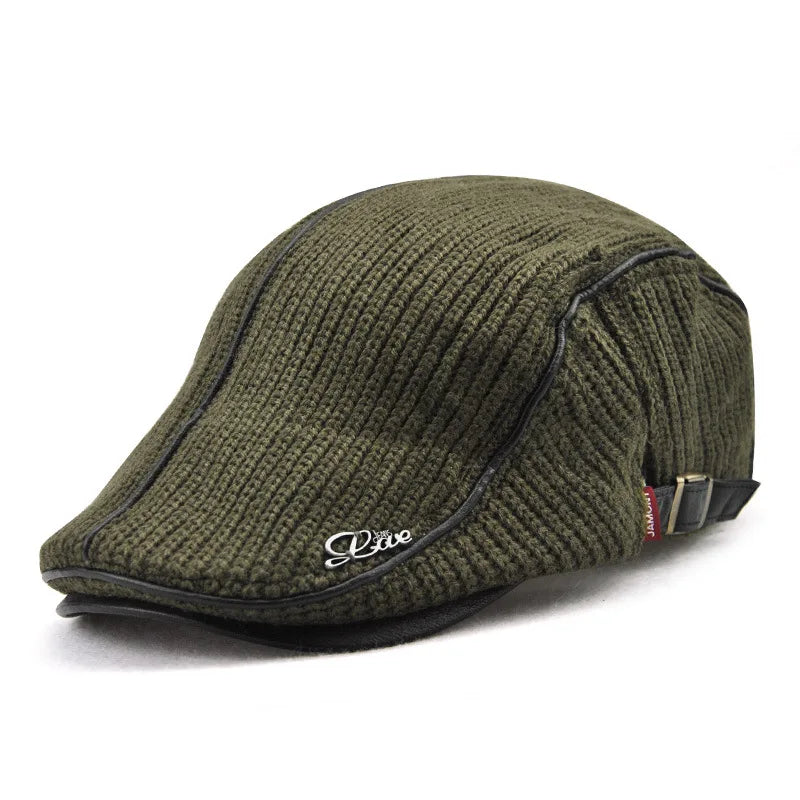 Béret Homme Coton Maille avec Bordure en Cuir Réglable - Metro