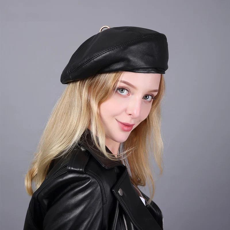Béret Femme Véritable Cuir 100%