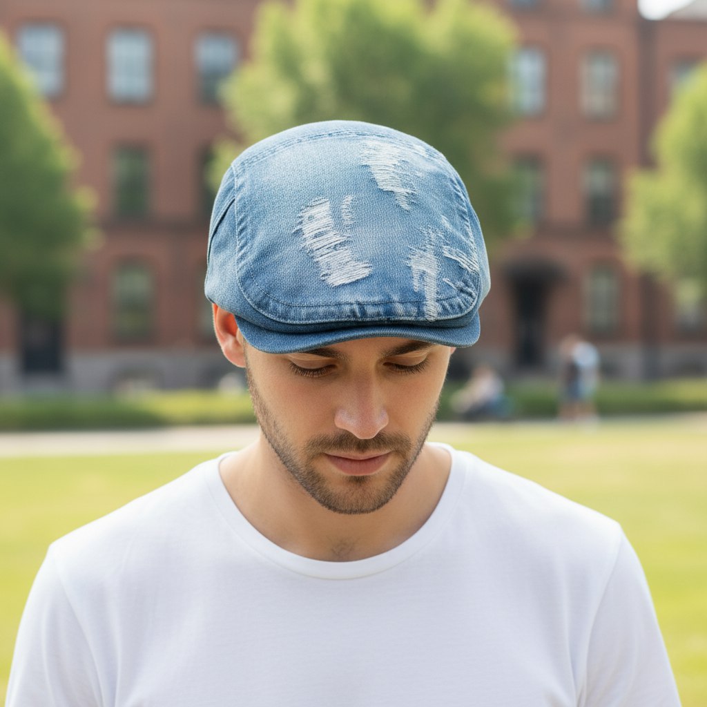 Béret Denim Déchiré Mixte - UrbanChic