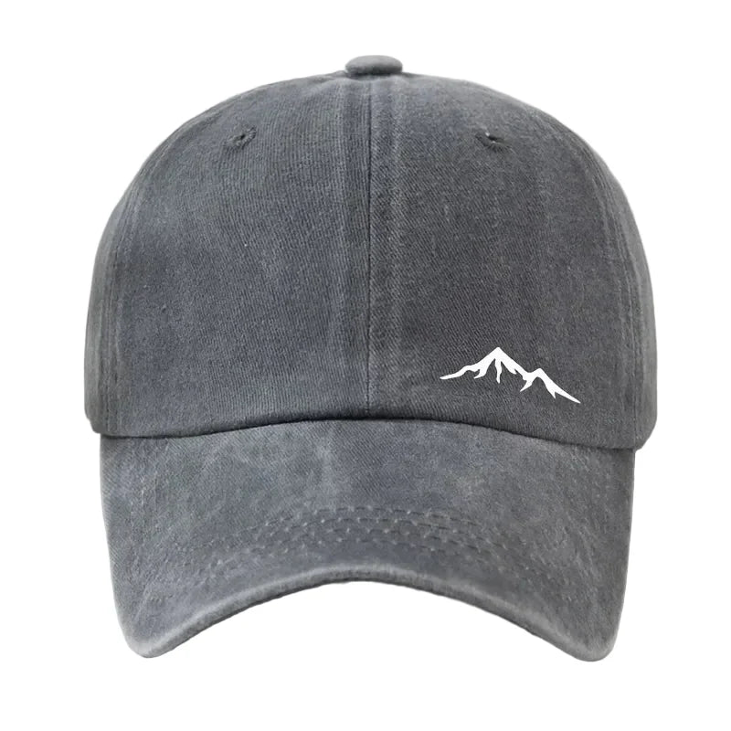 Casquette Baseball Effet Délavé – Broderie Montagne
