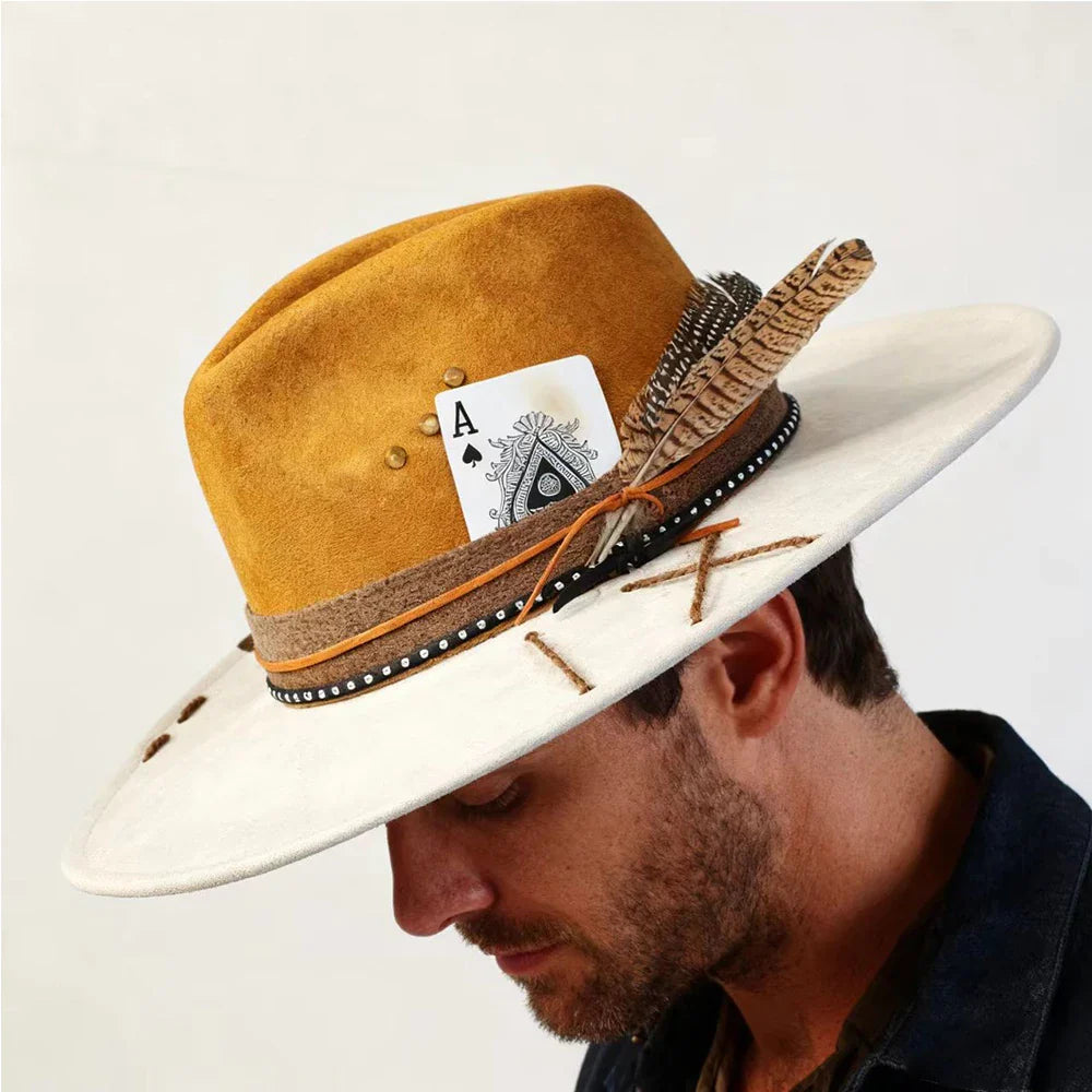 Chapeau Fedora Effet Suédine – Carte As & Plume