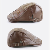Béret Homme en Cuir avec Détails Matelassés - Aventura