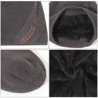 Bonnet Long en Maille avec Broderie Feuille - LeafyWarm