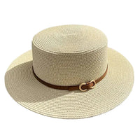 Chapeau de Paille – Ruban Cuir Boucle Métal