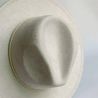 Chapeau Fedora Suédine – Ruban Peint Main