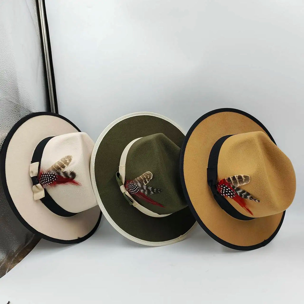 Chapeau Fedora Coton – Plume Décorative