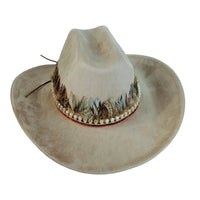 Chapeau Cowboy Feutré – Bande Plumes Décoratives