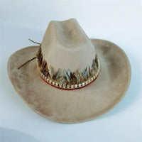 Chapeau Cowboy Feutré – Bande Plumes Décoratives