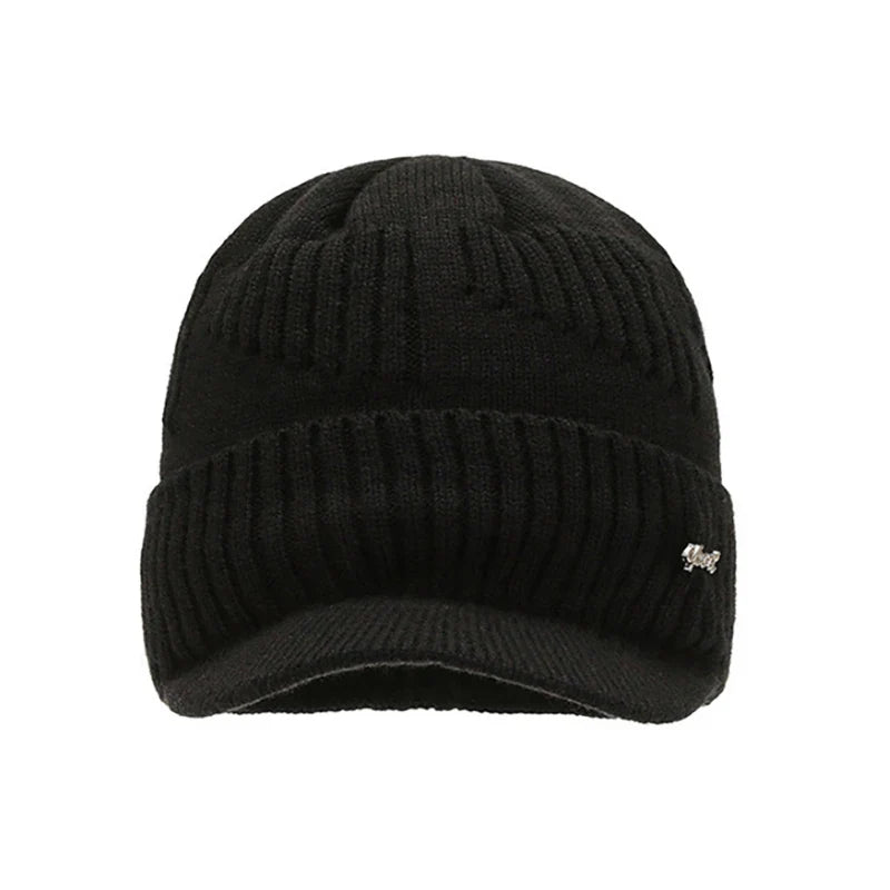 Bonnet Casquette Noir en Maille - KnitCap Elite