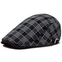 Béret Homme Réglable en Coton avec Motif Carreaux - Pixel