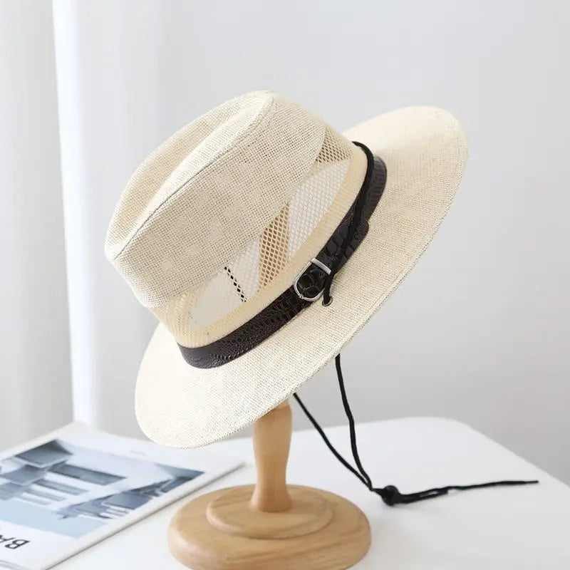 Chapeau Panama Homme Aéré Avec Cordon – Solaro