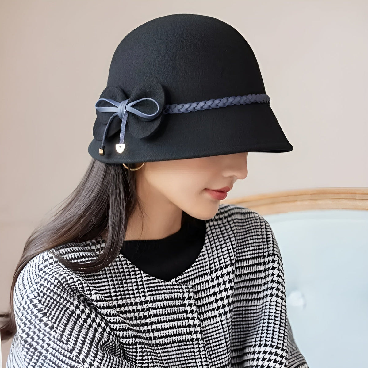 Chapeau Cloche Melon en Laine Femme - Pimpant