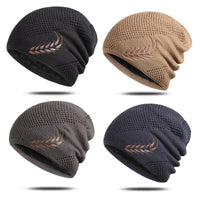 Bonnet Long en Maille avec Broderie Feuille - LeafyWarm
