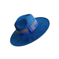 Chapeau Fedora Suédine – Bord Large et Ruban Contrasté