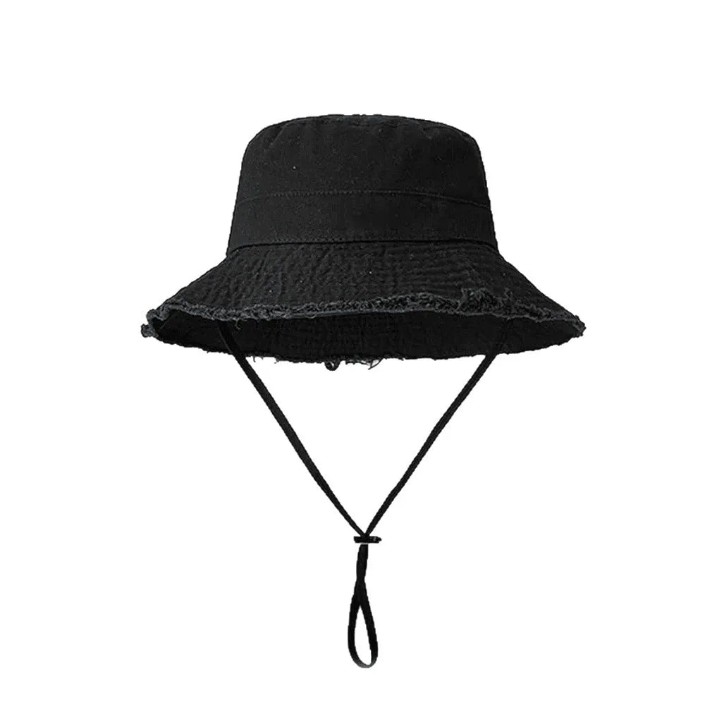 Bob Coton avec Cordon Ajustable – Bord Effiloché