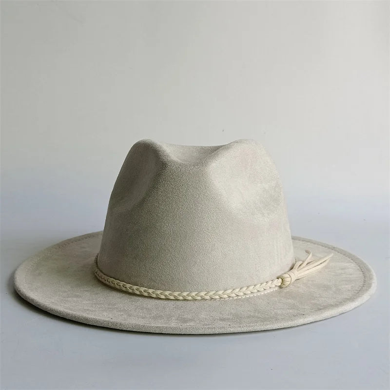 Chapeau Fedora Suédine – Ruban Peint Main