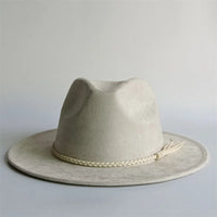 Chapeau Fedora Suédine – Ruban Peint Main