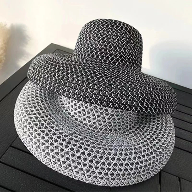 Chapeau de Paille Large – Motif Tressé Original