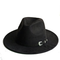 Chapeau Fedora Suédine – Ruban Peint Main