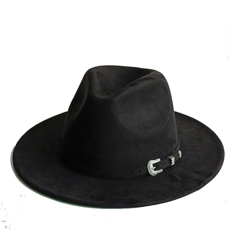 Chapeau Fedora Suédine – Ruban Peint Main
