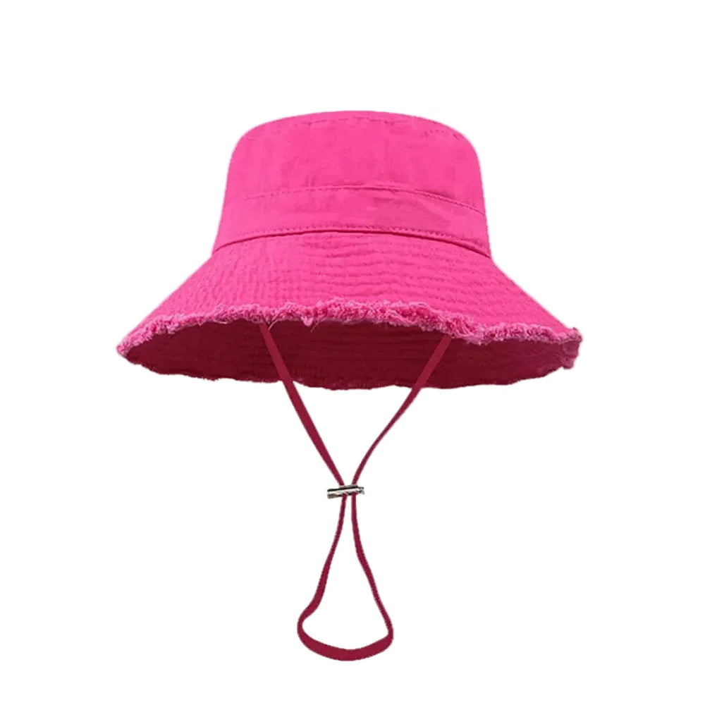 Bob Coton avec Cordon Ajustable – Bord Effiloché