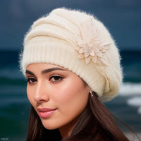 Bonnet Femme Tricoté Fleur Élégante - Nordika