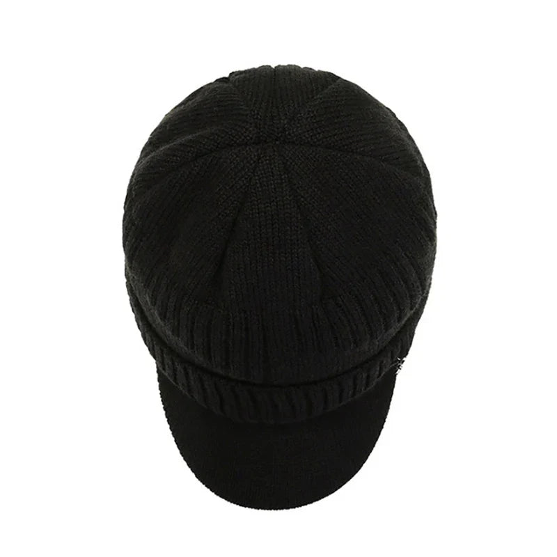 Bonnet Casquette Noir en Maille - KnitCap Elite