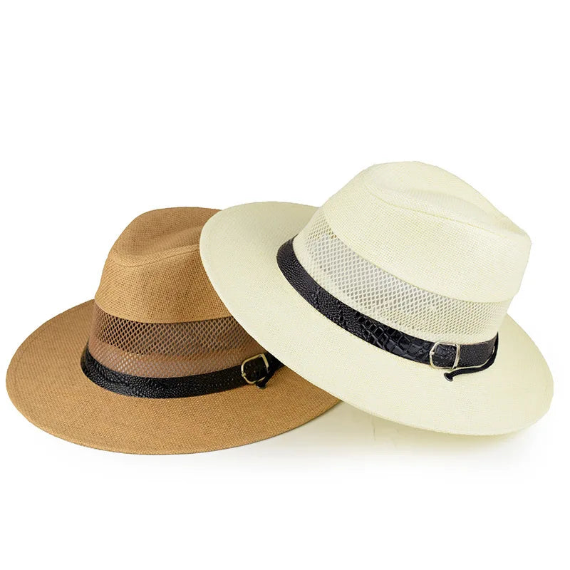Chapeau Panama Homme Aéré Avec Cordon – Solaro