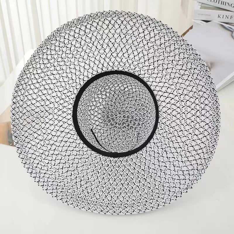 Chapeau de Paille Large – Motif Tressé Original